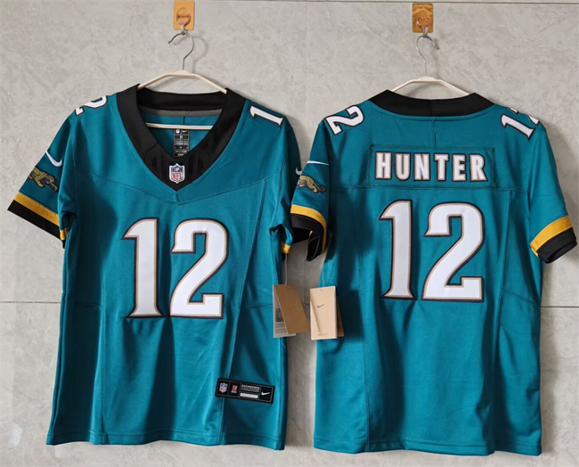 Women's Teal Jacksonville Jaguars #12 Travis Hunter 2024 F.U.S.E Prowler Throwback Vapor Limited Stitched Football Jersey(Run Small)